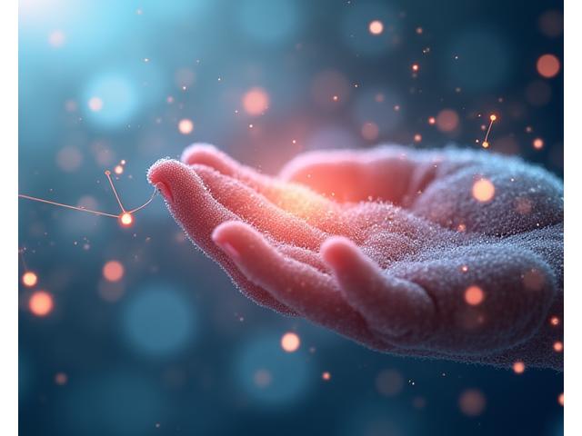 Abstract representation of interconnected health data and human care, symbolizing VitaSpoke's mission.