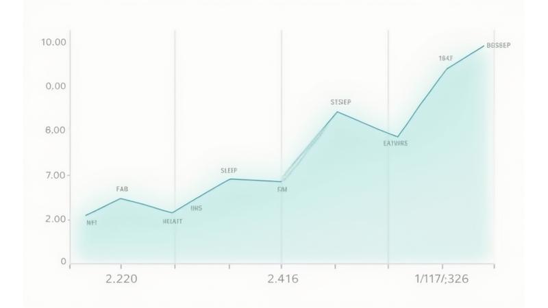 Sample visualization of health metrics, showing trends in sleep quality, activity levels, and stress over time. Clean line graphs against a light background.