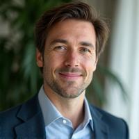 David P, a client, looking relaxed and focused after stress management coaching