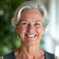 Susan M, a client, smiling confidently after achieving her wellness goals